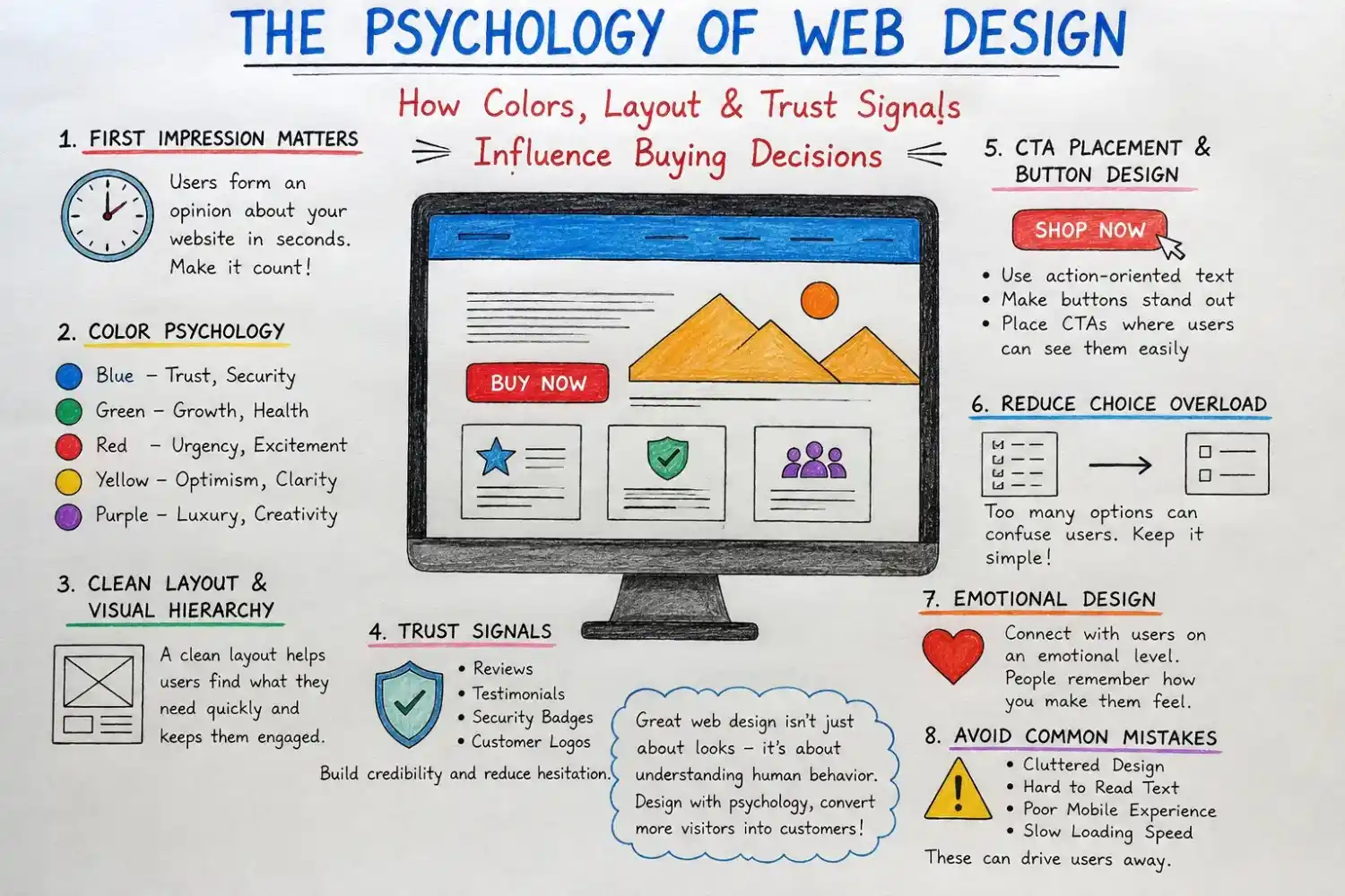 Web design psychology influencing buying decisions