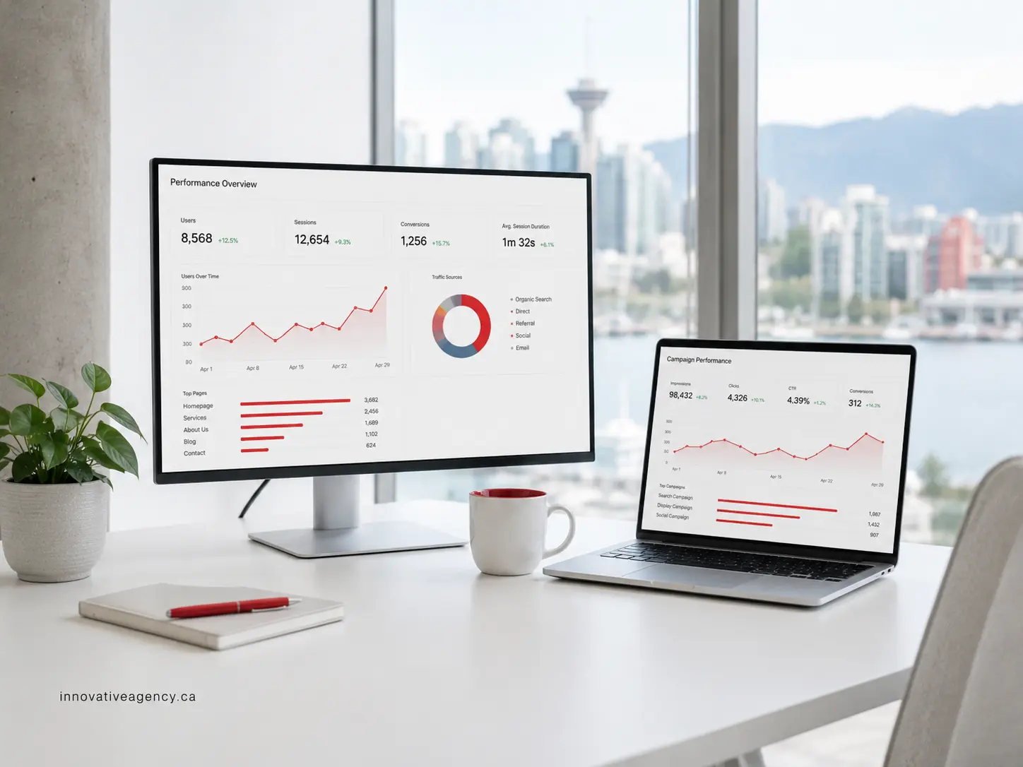 Digital marketing strategy workspace